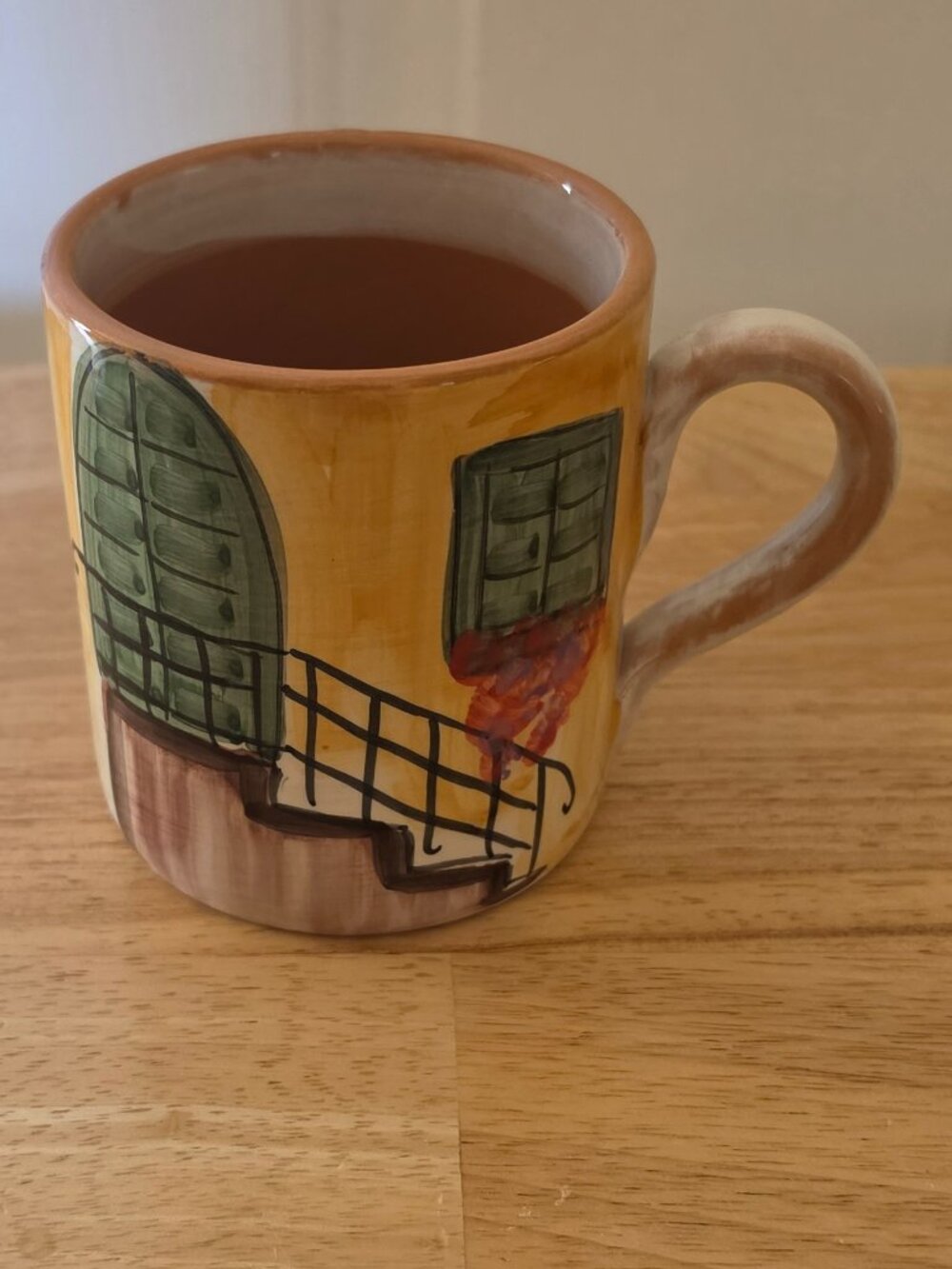 VTG Italian Hand Painted Ceramic Pottery Coffee Mug Cup